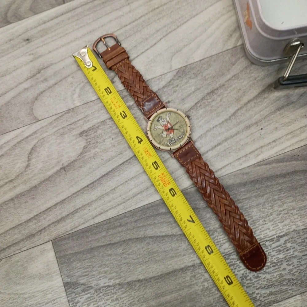 Vintage Fossil Fred Flintstone Watch Limited Edition Braided Strap & Tin 1993